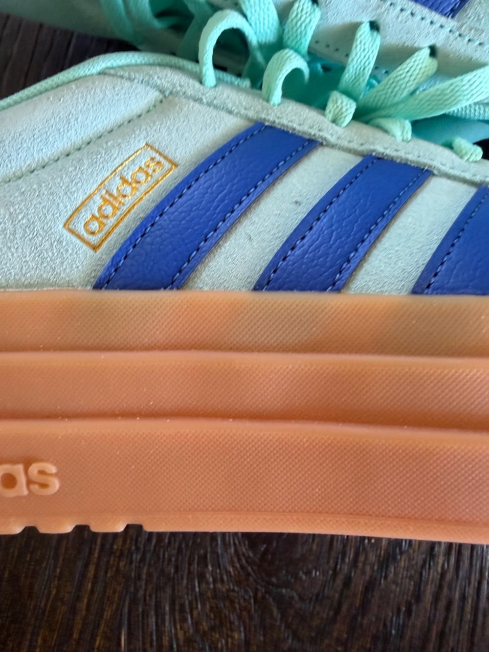 adidas Women's Originals Gazelle Bold Platform Shoes in Lucid Blue size 8 - Picture 3 of 12